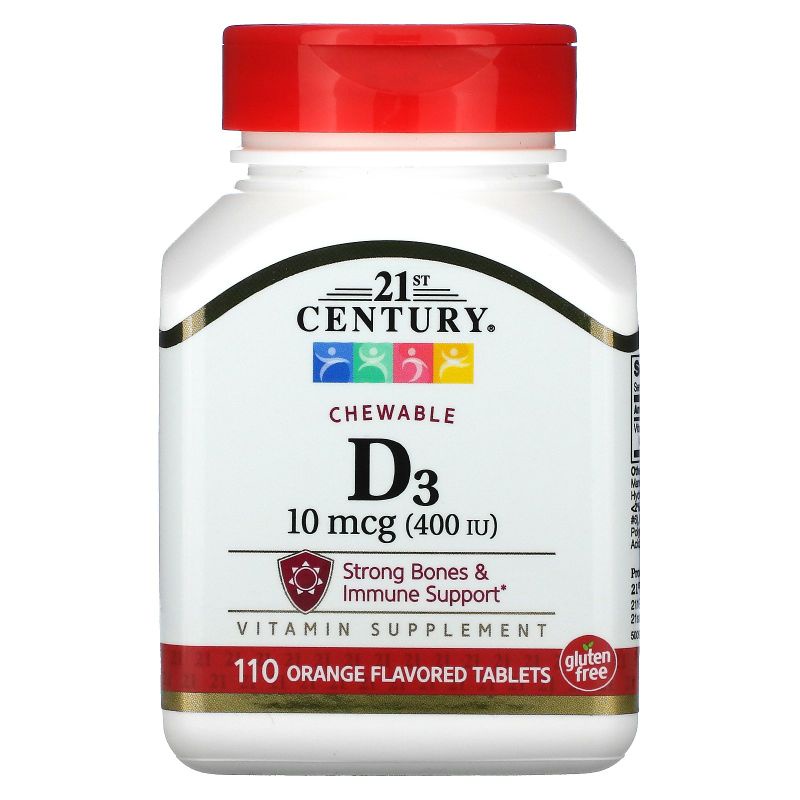Vitamin D3 21st Century 10mcg [400 IU] - 110 viên -Viên Uống Tăng Sức Đề Kháng - Chính Hãng
