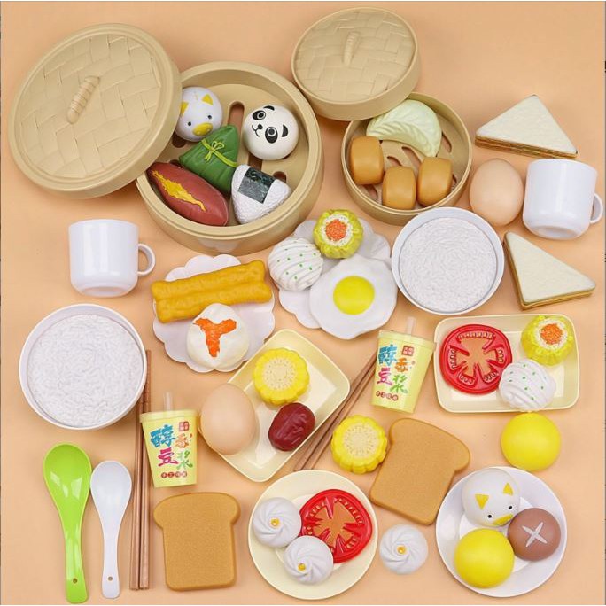 Đồ chơi nấu ăn cho bé gái Chất liệu nhựa ABS cao cấp Combo bao gồm 88 món ăn và phụ kiện như chén, dĩa,khay hanhphucmart