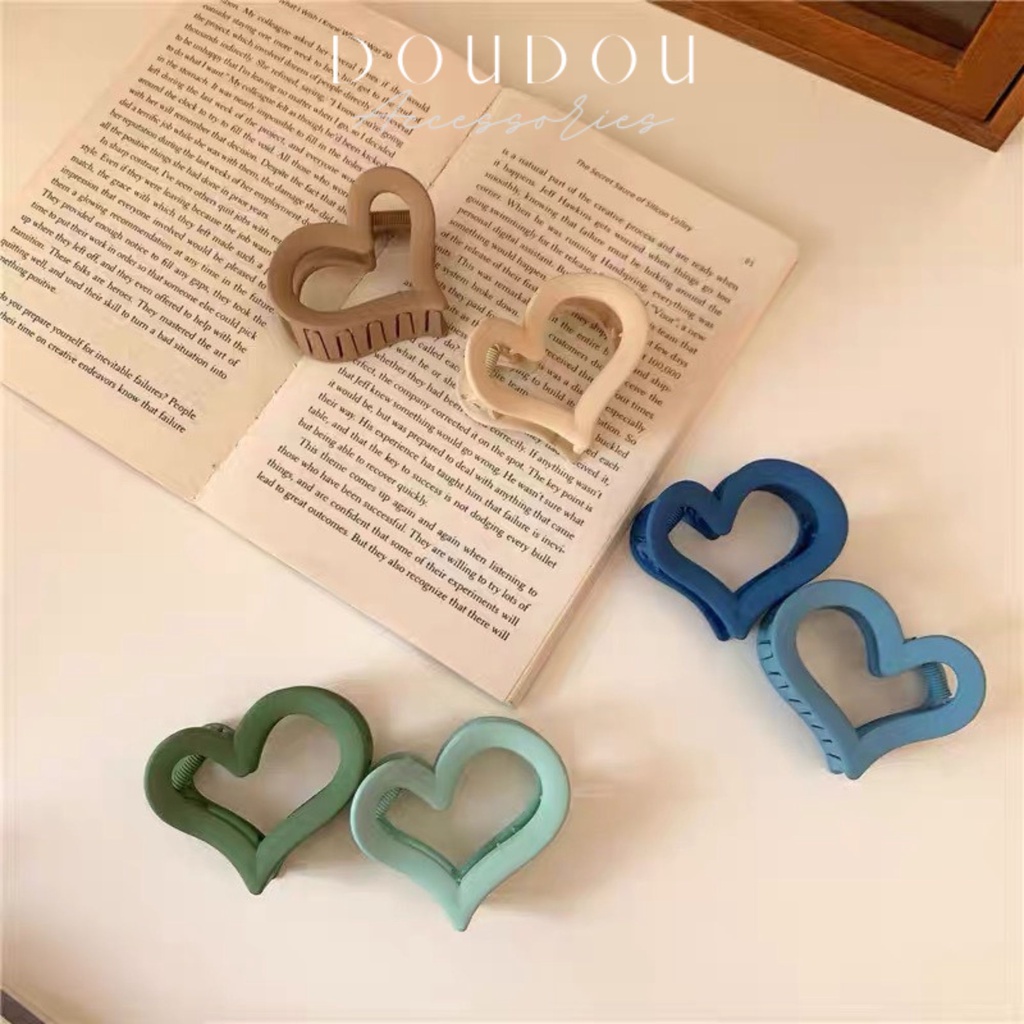 (XẢ KHO THANH LÝ) Kẹp tóc càng cua trái tim DOUDOU Cặp tóc Kẹp càng cua tóc dài dày style Hàn Quốc thời trang ZJ024