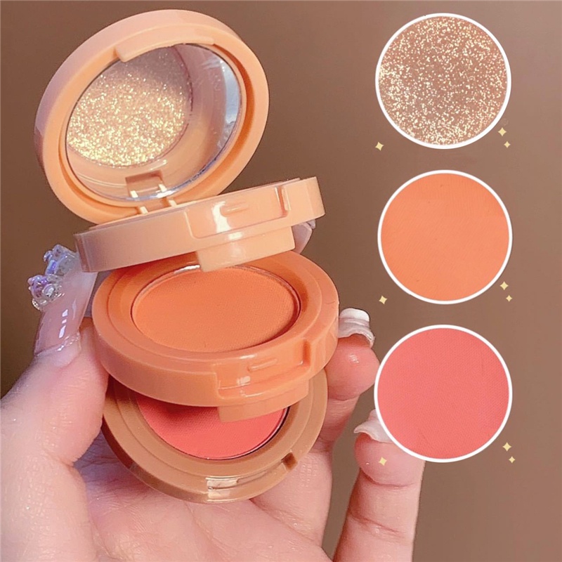 Bảng Phấn Mắt Má Hồng Bắt Sáng Tạo Khối Đa Năng 3 Trong 1
