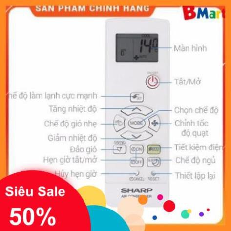 Điều khiển điều hoà máy lạnh Sharp, Remote điều hoà Sharp CRMC-A998JBEZ, CRMC-B012JBEZ (Hàng chính hãng) NEW