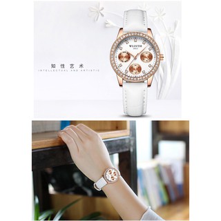[HOT] Đồng hồ nữ WLISTH Chính Hãng viền đá chạy 6 kim