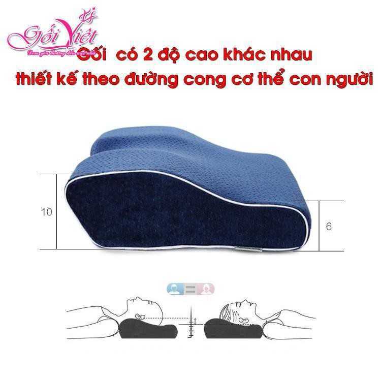 GỐI CAO SU NON ĐỊNH HÌNH CỔ CAO CẤP BÁN CHẠY SỐ 1 NHẬT BẢN, Chống đau mỏi vai gáy, ngủ nhanh ngon giấc