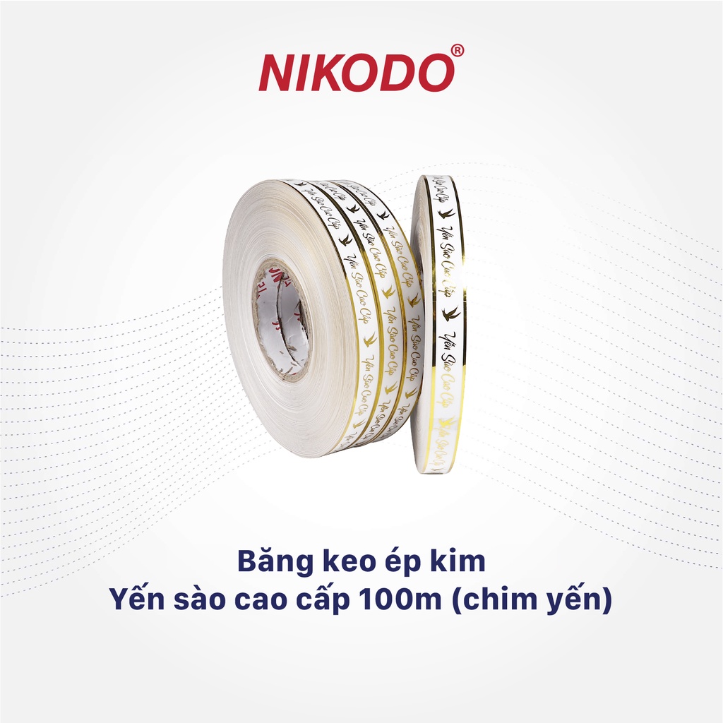 Băng keo ép kim yến sào cao cấp dán hộp - Phụ kiện yến sào Nikodo