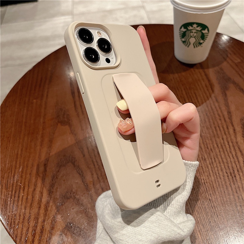 Ốp Điện Thoại Silicon Mềm Bo Viền Màu Trơn Có Giá Đỡ Cho iPhone 11 12 13 pro max XR X XS