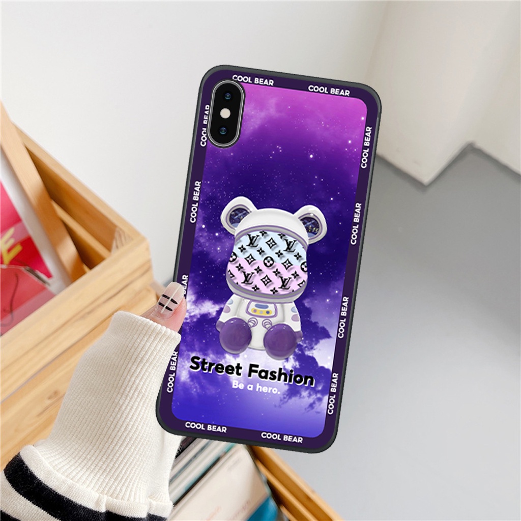 Ốp lưng IP x/ xs/ xs max/ xr bear brick, ốp điện thoại in hình 3D phong cách, thời trang