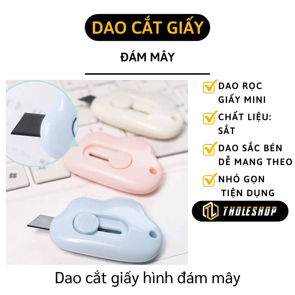 Dao Cắt Giấy - Dao Rọc Giấy Mini Cute Hình Đám Mây Dễ Thương Học Sinh Văn Phòng 9448