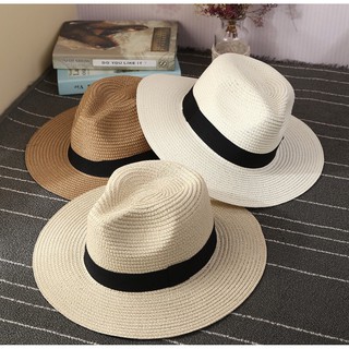 Mũ cói panama phong cách cao bồi-Nón cói đi biển nam nữ
