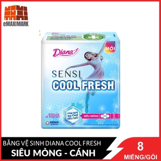 Băng vệ sinh Diana Sensi Cool Fresh siêu mỏng cánh 8 miếng/gói