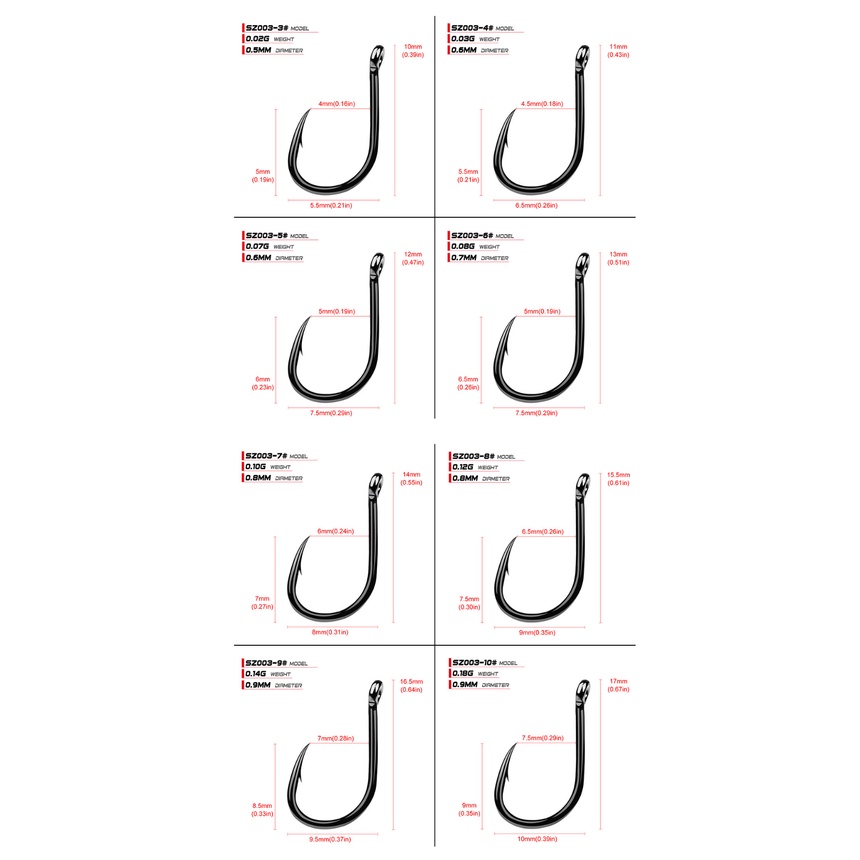 Set 200 Lưỡi Câu Cá Bằng Carbon Cao Cấp Chuyên Dụng