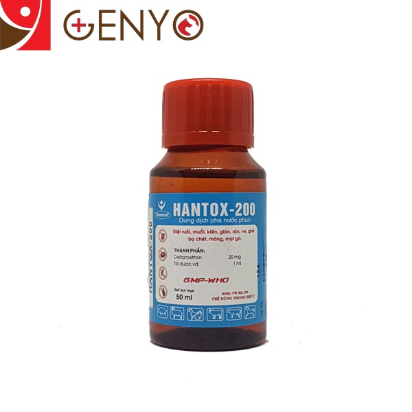 Hantox 200- thuốc phòng trị ký sinh trùng ve rận bọ chét