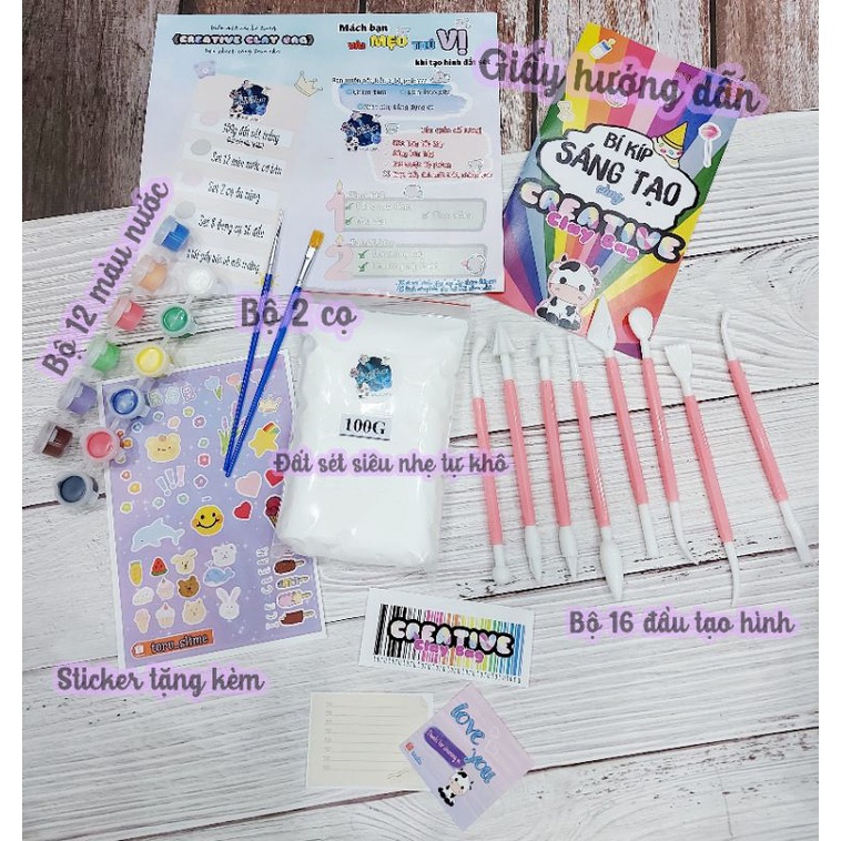 Đất sét tự khô CREATIVE CLAY BAG trọn bộ toru_slime