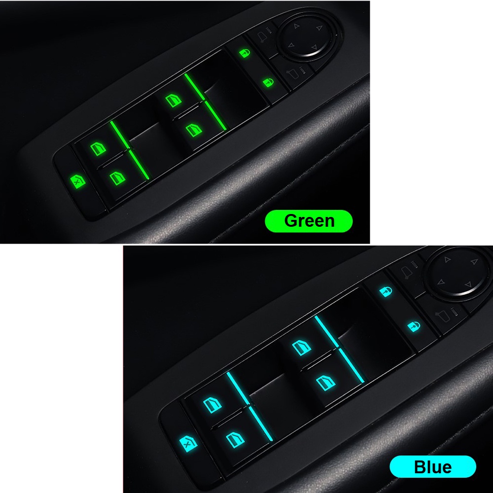 1 Miếng Dán Nút Điều Khiển Cửa Sổ Xe Hơi Dạ Quang Phát Sáng Ban Đêm Cho Toyota Camry Mitsubishi Benz Hyundai Kia