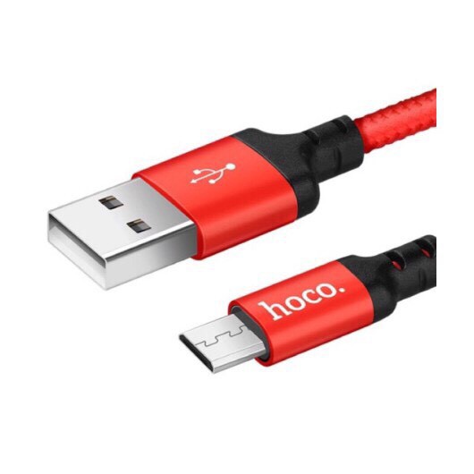 CÁP SAMSUNG  TYPE C MICRO ANDROID HOCO X14 CHÍNH HÃNG BỌC DÙ SIÊU BỀN LOẠI 1M VÀ 2M CHỐNG ĐỨT GẪY