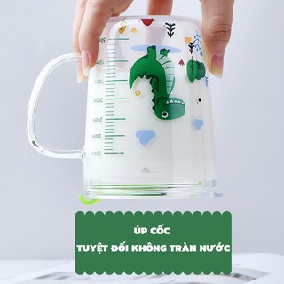 Cốc Nước, Ly Pha Sữa Thuỷ Tinh Có Nắp Đậy, Vạch Chia Cực Kỳ Tiện Lợi