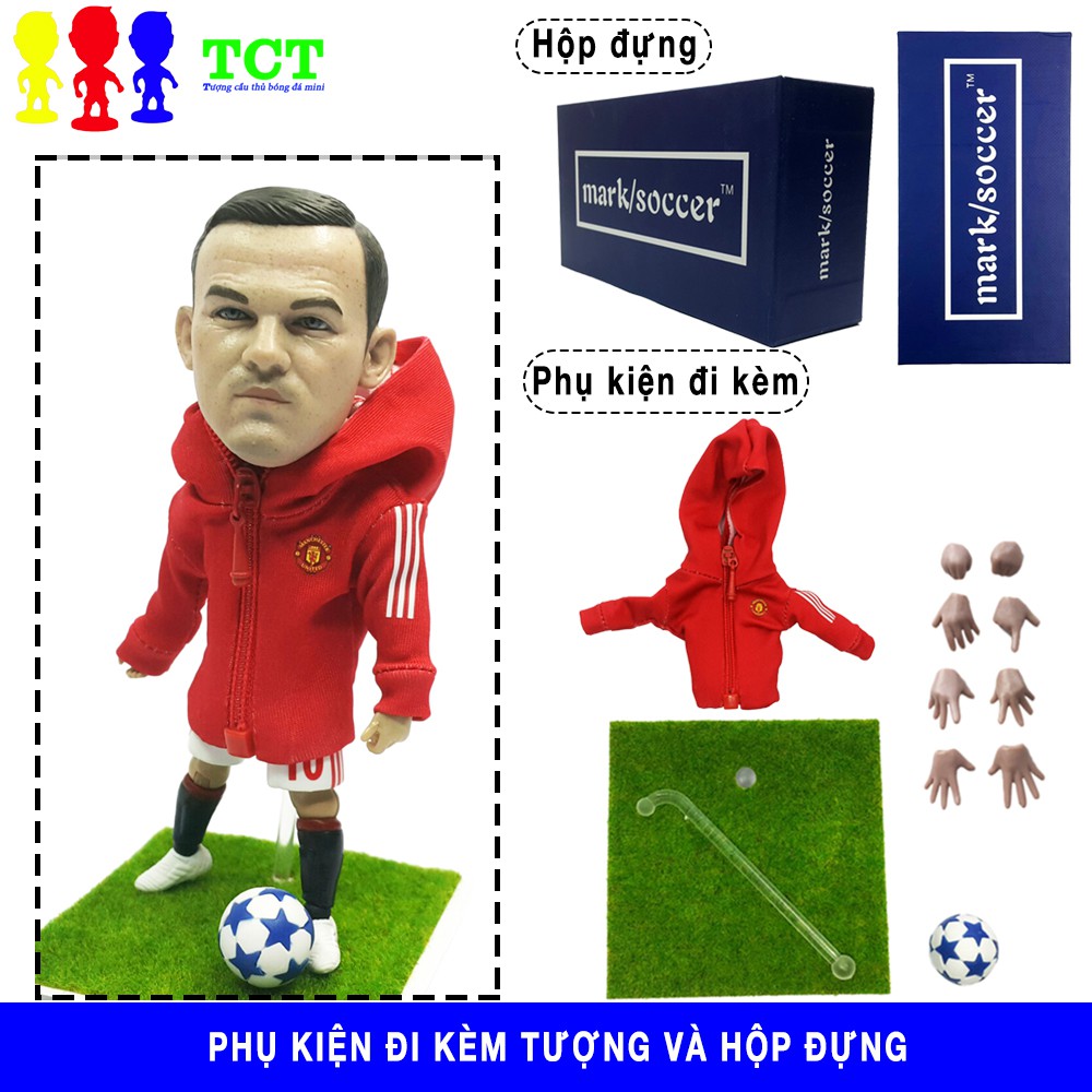 Tượng cầu thủ bóng đá MarkSoccer 13cm Rooney - Manchester United (MU) thỏa thích tạo dáng