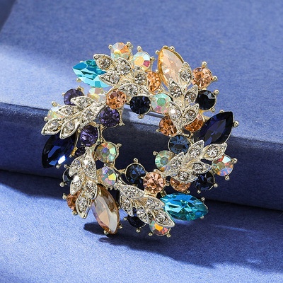 Ghim Cài Áo Hình Vòng Hoa Bauhinia Đính Pha Lê Cao Cấp