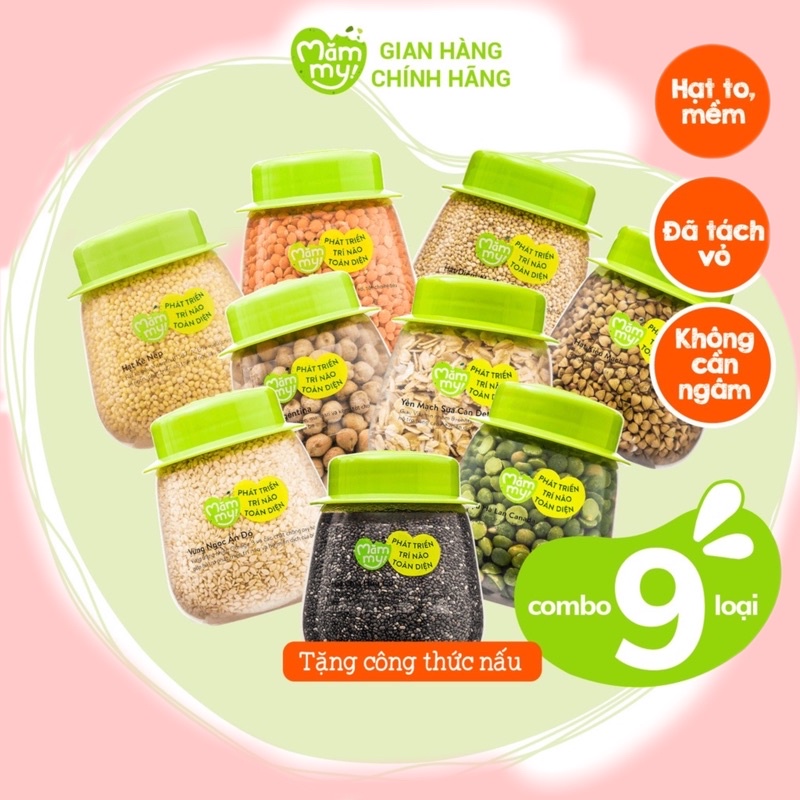Combo 9 Loại Hạt hữu cơ Mămmy Nhập Khẩu Chứa Nhiều Vitamin và Dinh Dưỡng Cho Bé Ăn Dặm