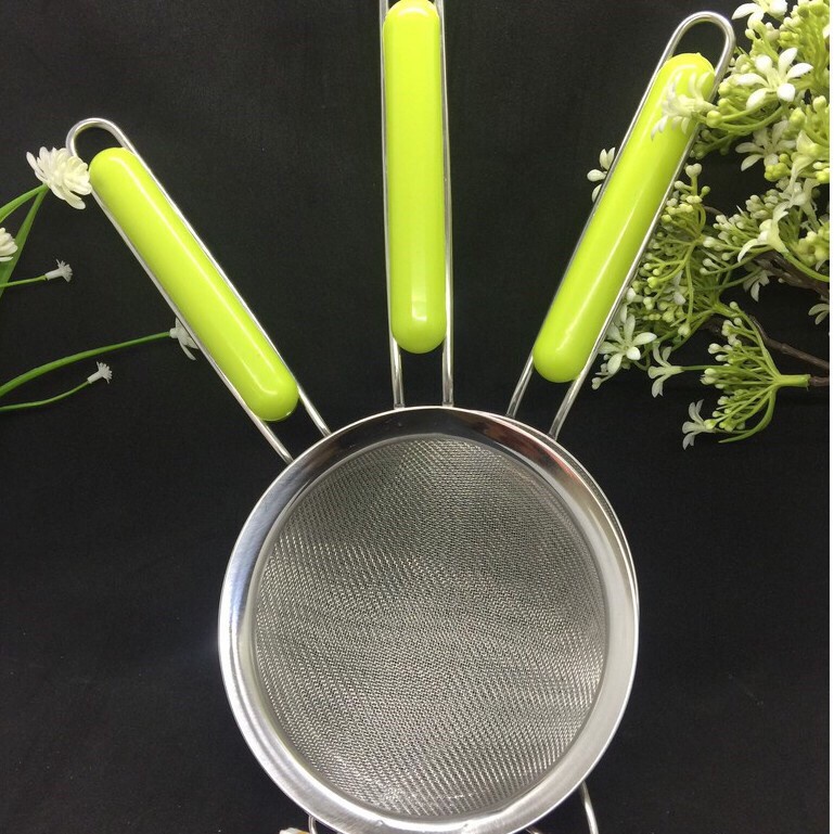 Rây lọc viền Inox cán xanh cao cấp cho bé Lọc bột cháo, nước ép, thức ăn dặm cho bé