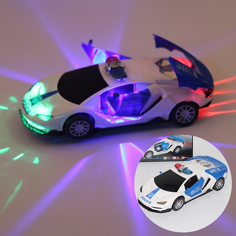 Đồ chơi xe ô tô cảnh sát biến hình, xoay 360, có đèn, có nhạc loại tốt