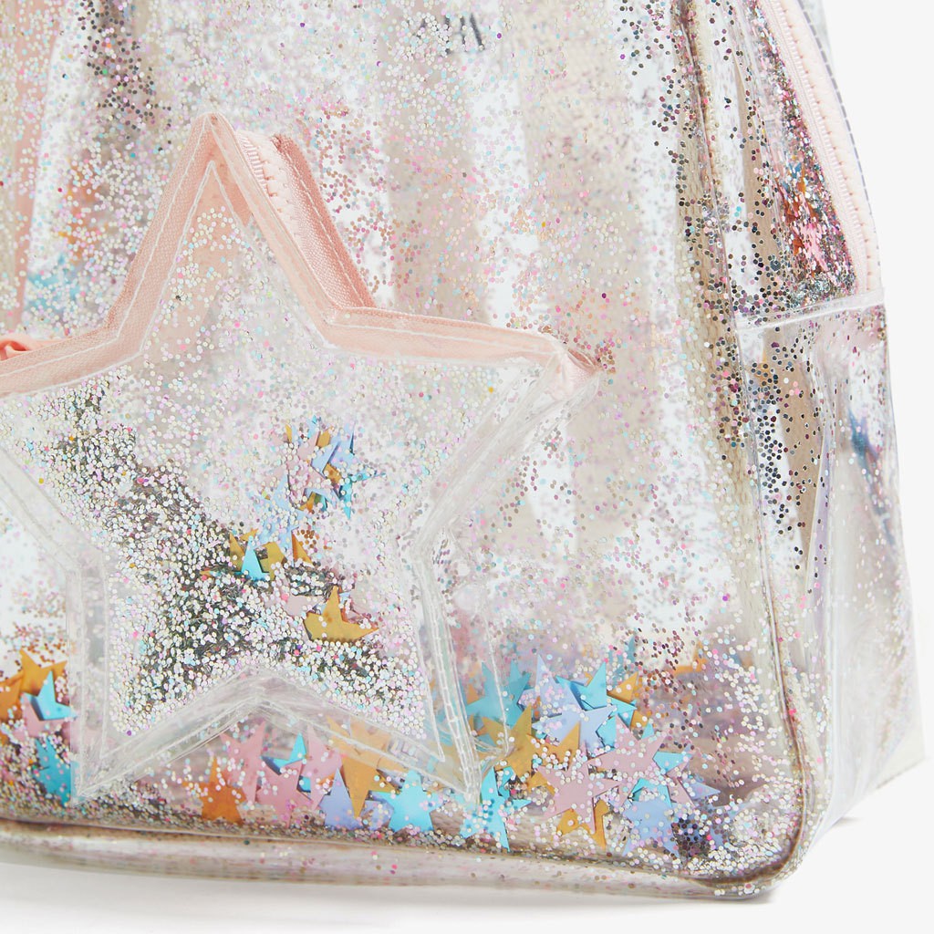 Balo zara mini nhựa trong suốt hình ngôi sao cho bé mầm non