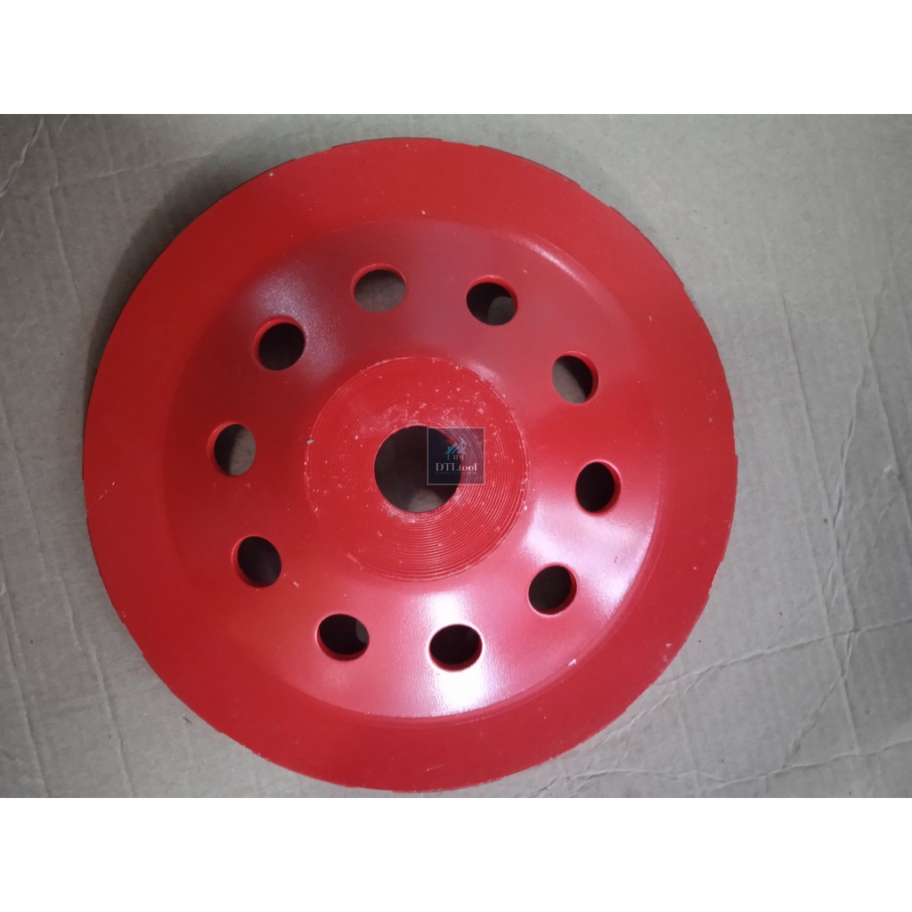 Đĩa mài bê tông đường kính D180mm. Đá mài phá mặt nền, mài vệ sinh bể mặt bê tông. Bát sắt  D180mm - Đỏ
