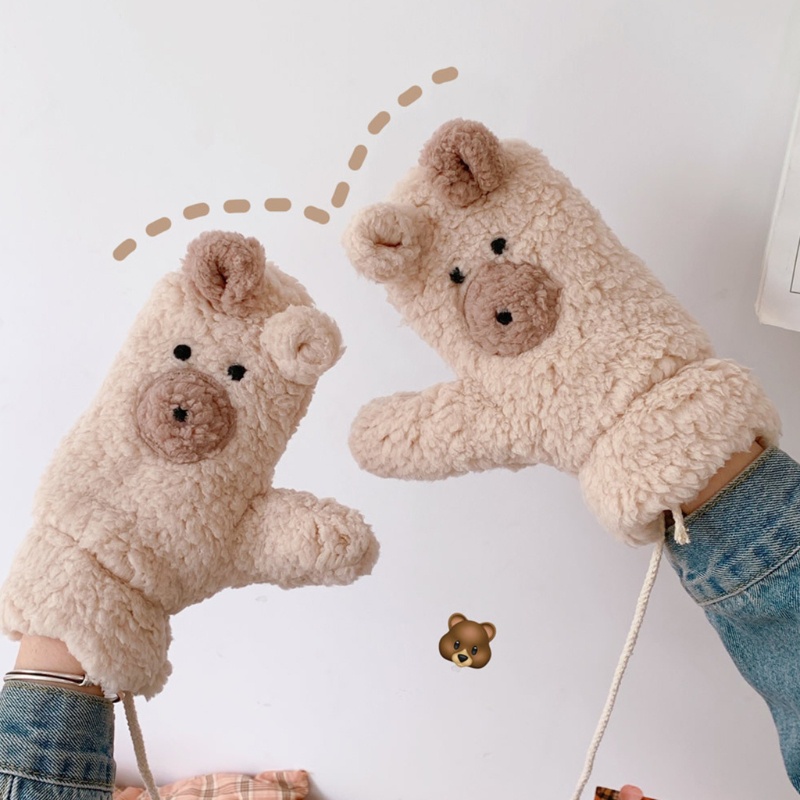 Đôi Găng Tay Len Hở Ngón Dễ Thương Mang Ấm Cho Nữ