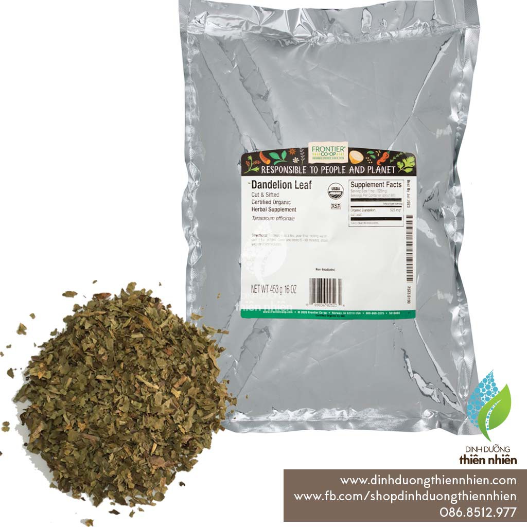 Trà Hữu Cơ Từ Rễ Cây Bồ Công Anh Frontier Organic Cut & Sifted Dandelion Root, Túi Chia Lẻ