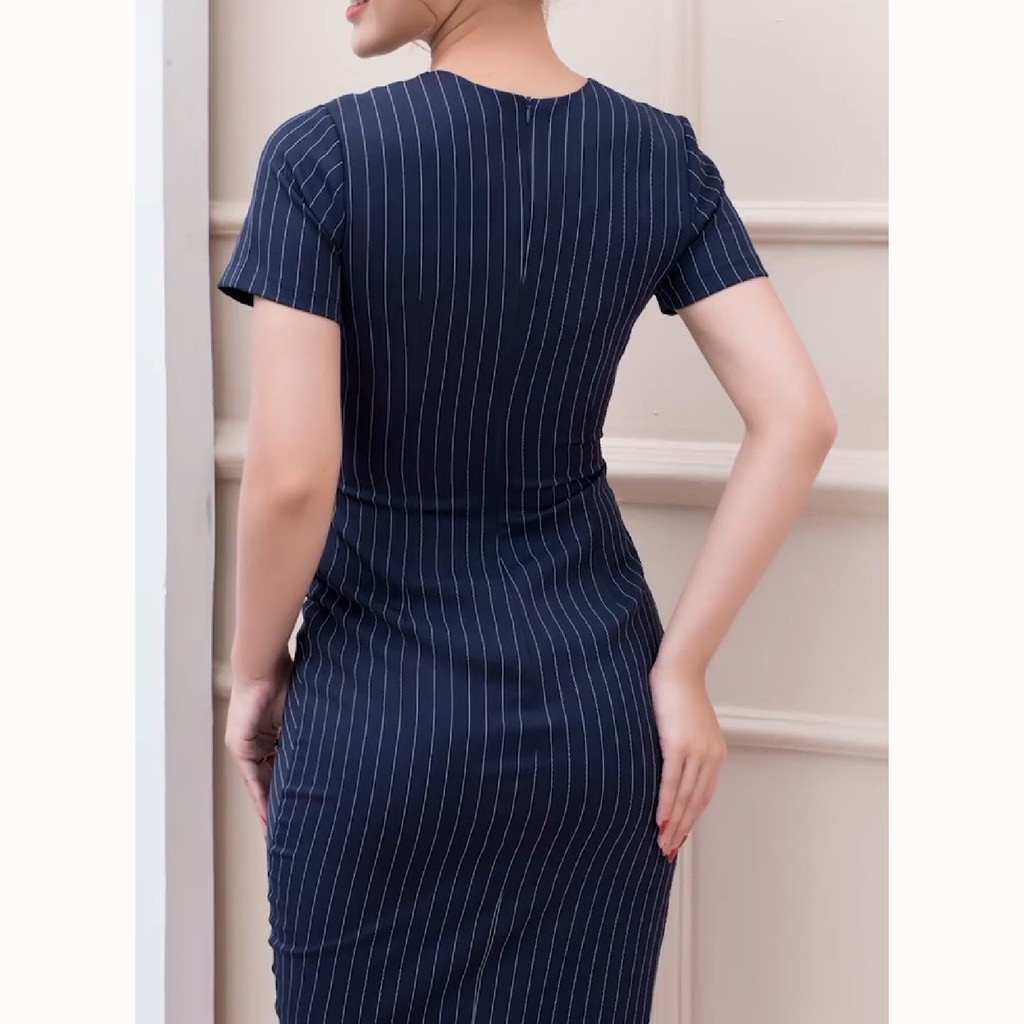 Váy đầm body xếp tà tôn dáng sang trọng - Đầm công sở xoắn eo che bụng K102 Keva thời trang nữ thiết kế Cao Cấp | BigBuy360 - bigbuy360.vn