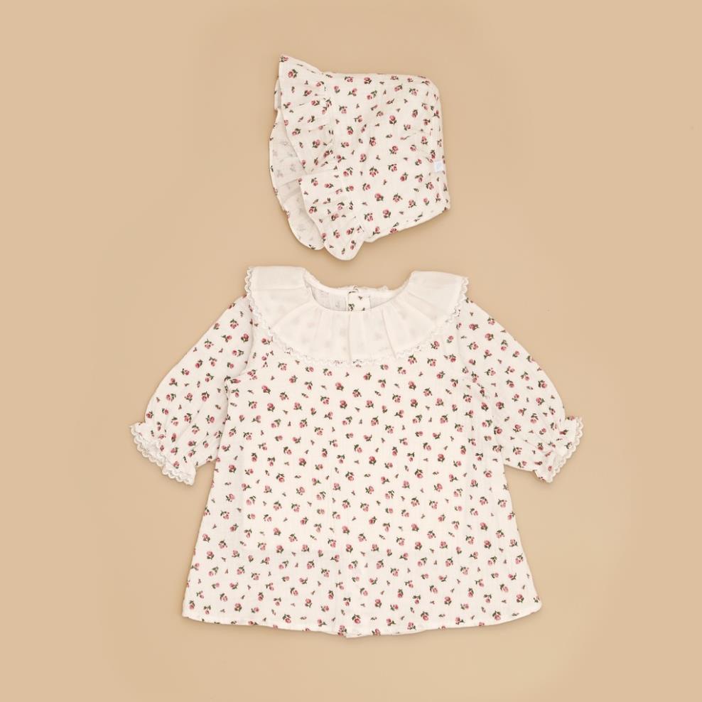 Set Bộ Body Cộc Mũ Áo Họa Tiết Lá Xanh Cao Cấp Nous Cho Bé Gái - Chất Liệu Nu Petit (Size từ 3-18M)