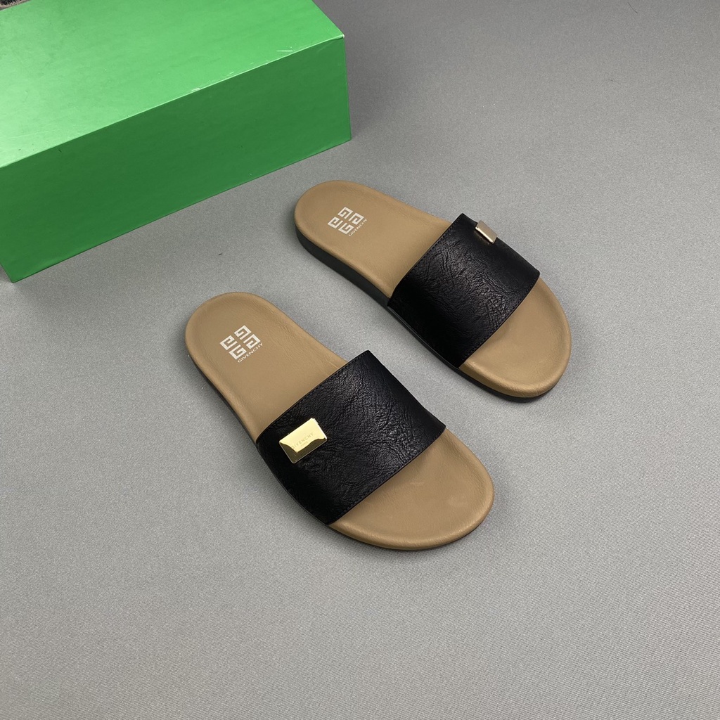 F03 SIZE 44  Dép Nam Quai Ngang-Dép Sandal Nam Cao Cấp Kiểu Dáng Mới,Màu Vàng Quai Da Bò Cao Cấp Đế Cao Su