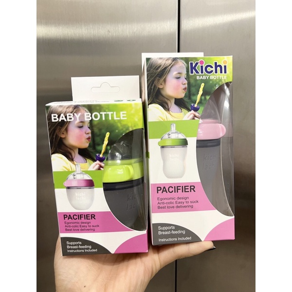 Bình sữa silicon Kichilachi 150ml và 250ml cho bé