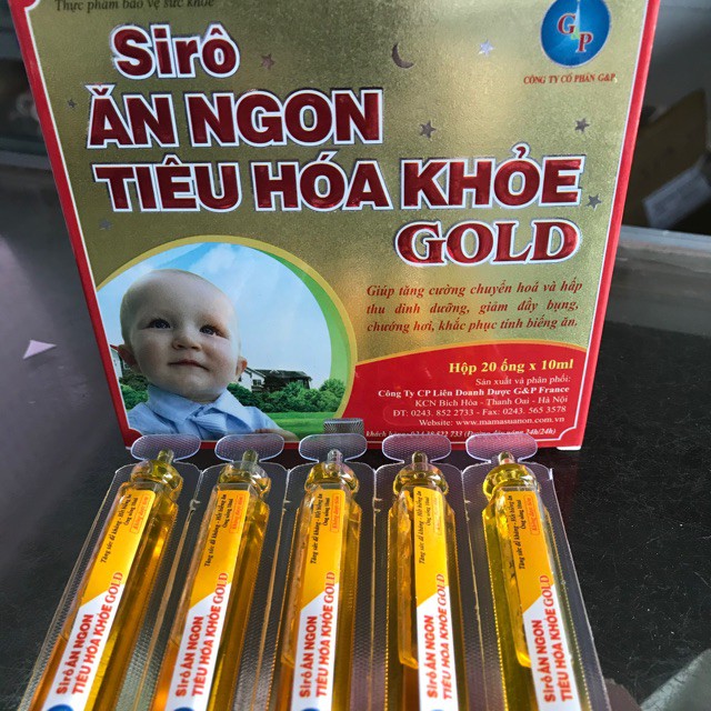 Siro Ăn Ngon, Tiêu Hóa Khỏe Gold (20 ống)