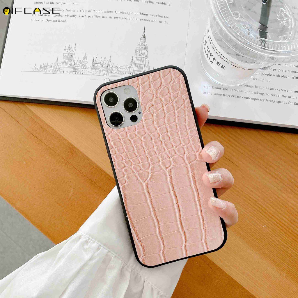 Samsung Galaxy A9 A6 A6+ A5 J8 J6 J6+ Plus 2018 J7 Pro 2017 J2 Grand Prime A40 Note 10 Lite 9 Phone Case Pink Crocodile Pattern Business Simple Leather Casing Case Cover