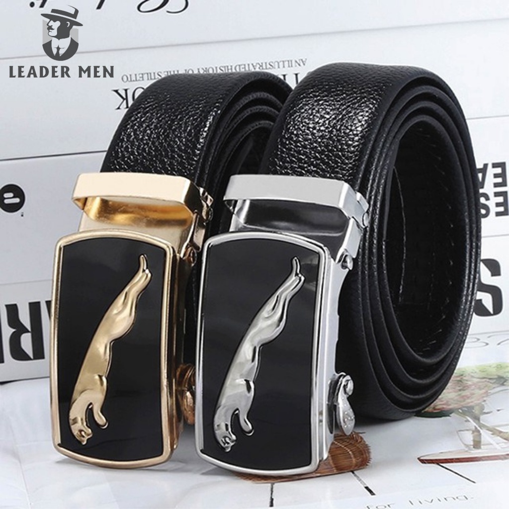Thắt Lưng Nam LEADER MEN Chất Liệu Da Cao Cấp Khóa Tự Động - Dây Lưng Nam Thời Trang Khóa Mặt Hình Con Báo TLK4-01