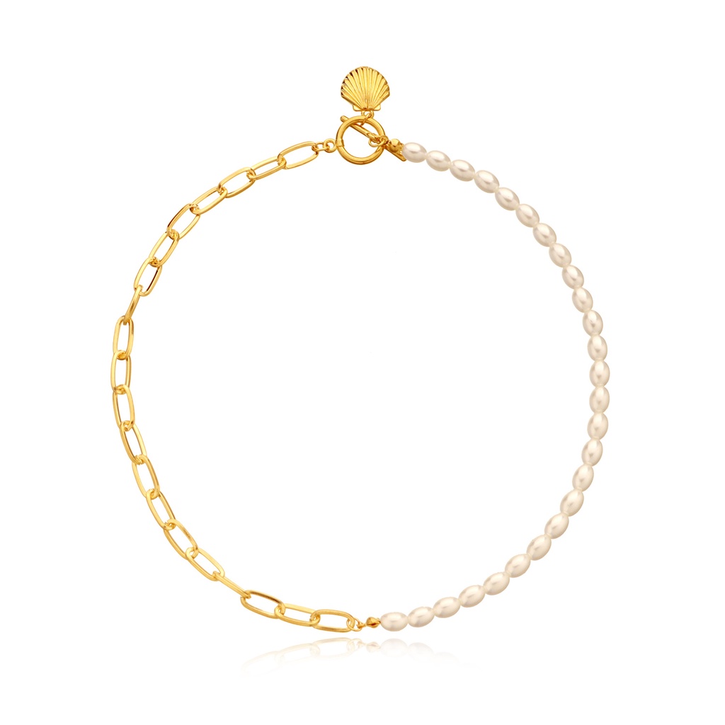 Vòng cổ Hình Vỏ Sò Đính Ngọc Trai Thời Trang Dành Cho Nữ