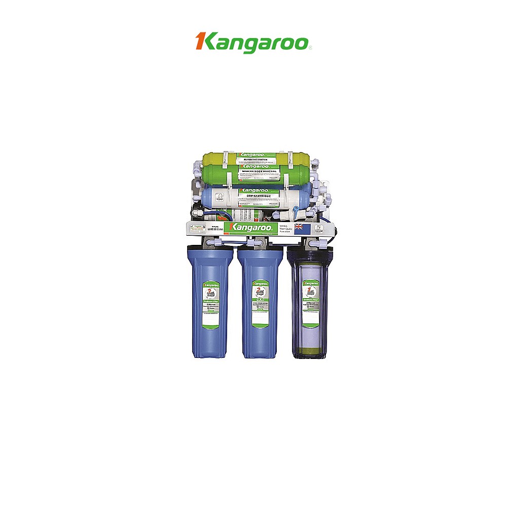 Thiết bị lọc nước Kangaroo RO 9 lõi Model KG109A vỏ tủ VTU màu xanh (kèm carton)