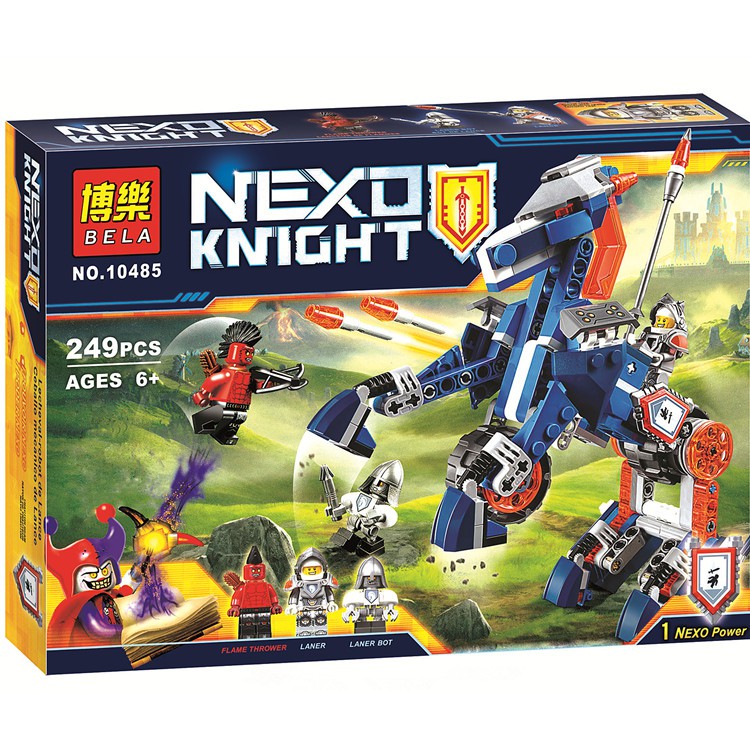 Đồ chơi lắp ráp logo hiệp sĩ Nexo Knights ngựa biến hình xe của Lance và quỷ đỏ Bela 10485