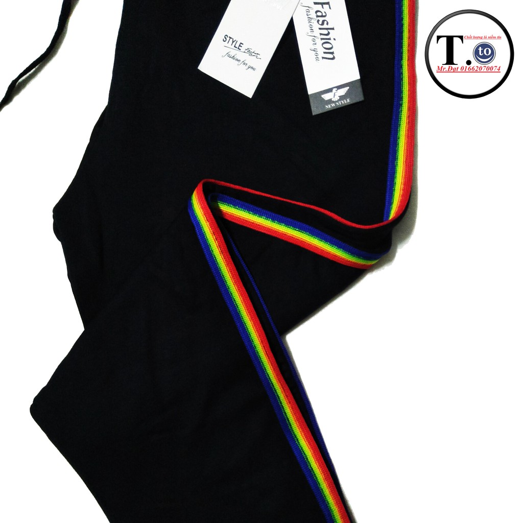 Quần thun jogger nữ - nam  - legging dây sọc sắc màu ( 3 Loại - bo chân - ảnh + video thật) | BigBuy360 - bigbuy360.vn
