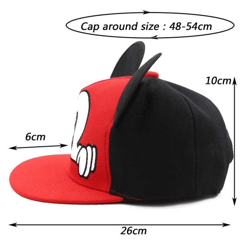 Children's flat brim hat boy cartoon cute cap spring and summer girl baby sun shading baseball cap summer outdoor sunscreen hat Street hip hop hat