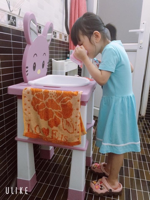 BỒN RỬA MẶT MINI CHO BÉ CÓ VAN VÀ ỐNG XẢ NƯỚC