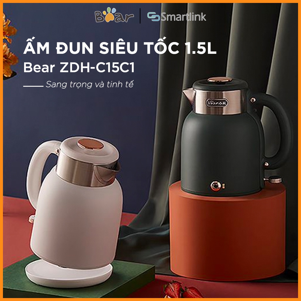 Ấm đun siêu tốc Bear 1.5L ZDH-C15C1 - Bản Nội Địa Trung - Hàng chính hãng