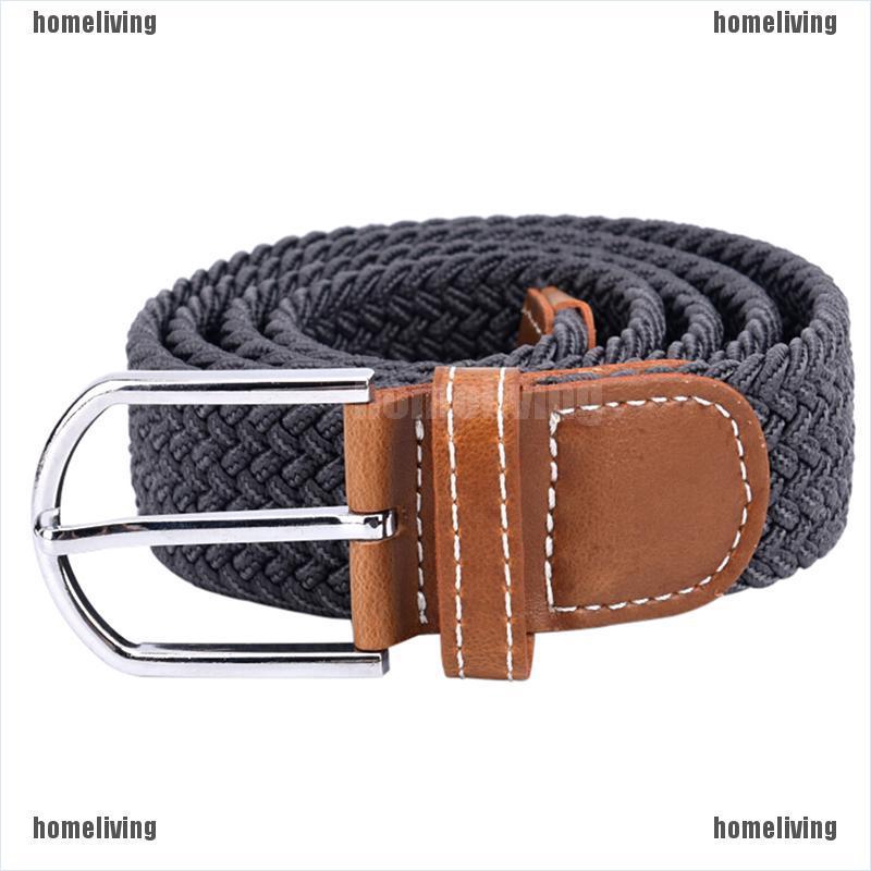 Thắt Lưng Vải Canvas Bện Co Giãn Có Khóa Thời Trang Cho Nam