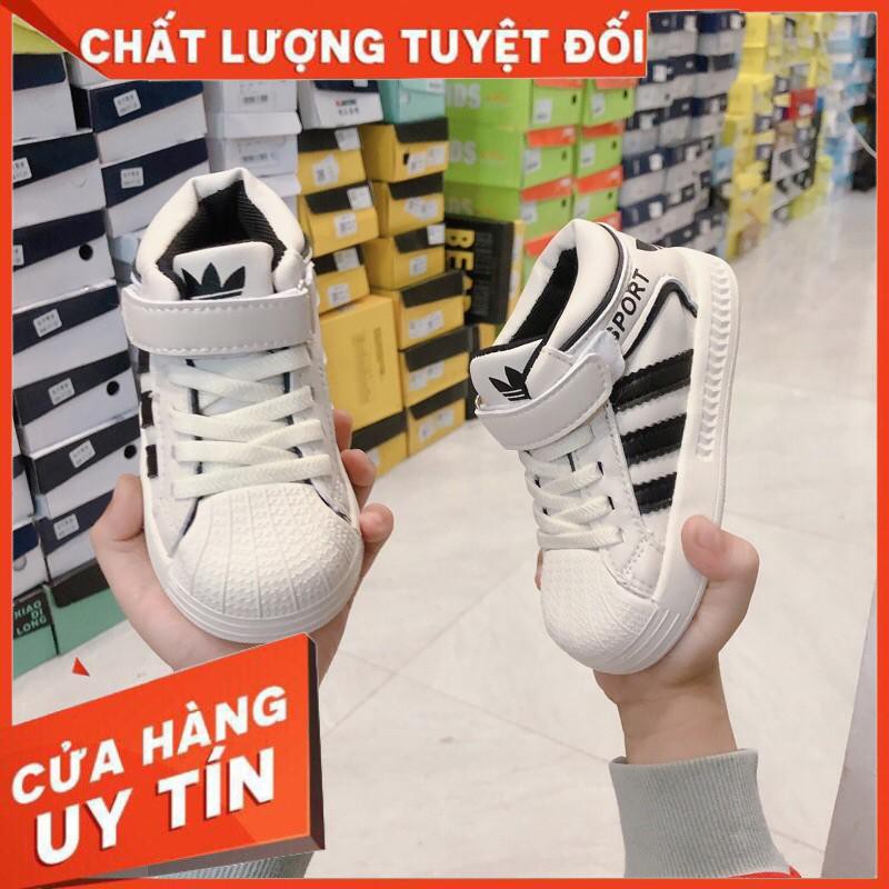 GIÀY THỂ THAO 3 SỌC CHO BÉ HÀNG QCCC DA MỀM SIZE 21-25 (có video)