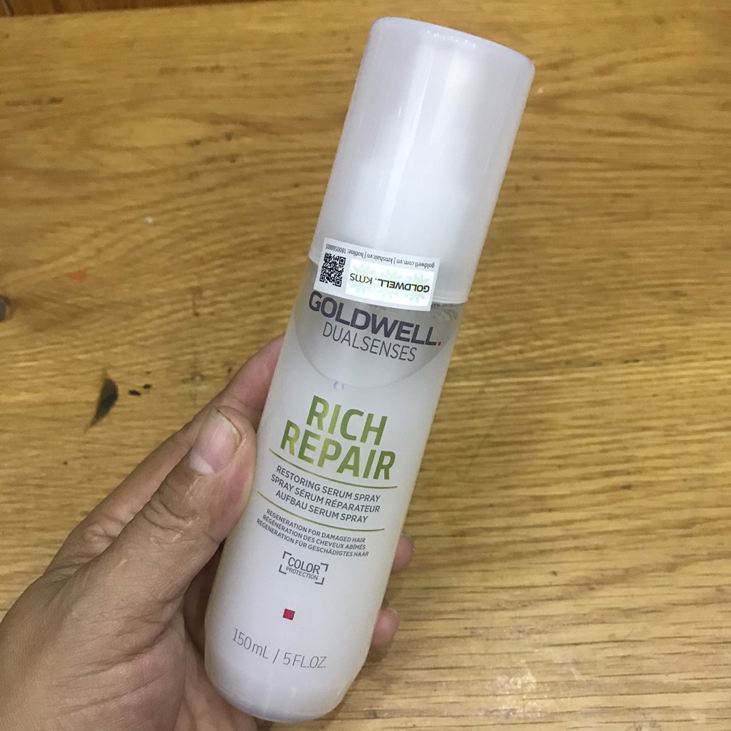 🇩🇪Goldwell🇩🇪Xịt xả khô siêu chăm sóc bảo vệ nhiệt cho tóc Restoring Serum Spray Goldwell Rich Repair 150ml