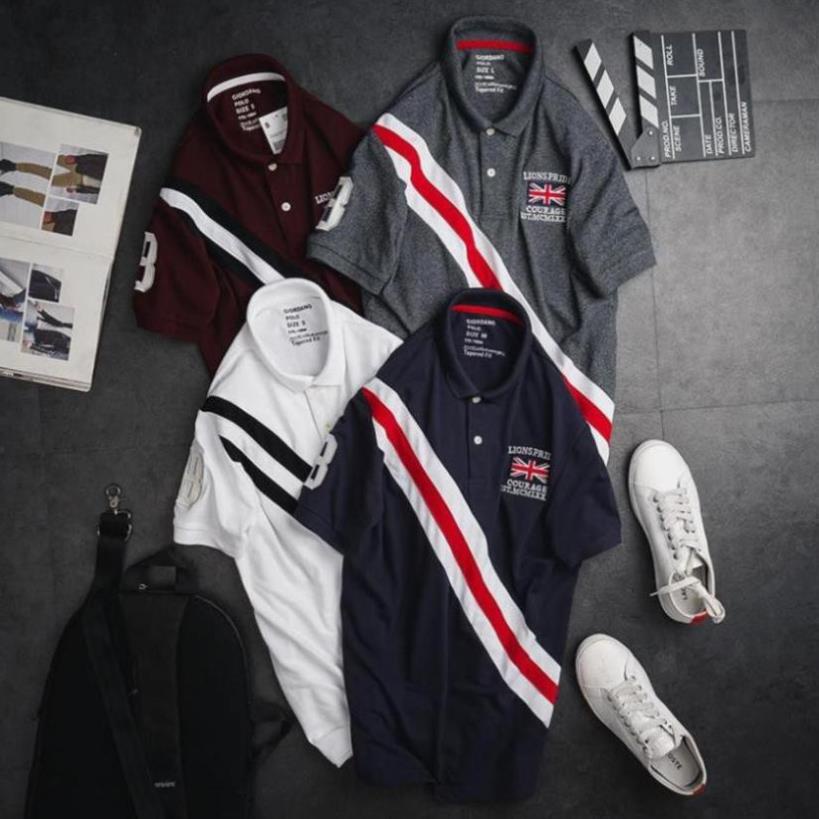 𝐑Ẻ Tết Xả Sale Áo Polo Giordano Sọc Xéo Grey . ^ new2021 ` ˇ ⁵ ' 👞