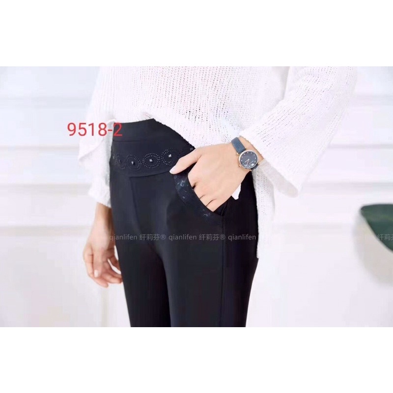 Quần Thun Ôm Nữ Trung Niên Trơn Hàng Quảng Châu Cao Cấp 4 Size Mỏng Mát Dai Vải 48-78Kg Vừa