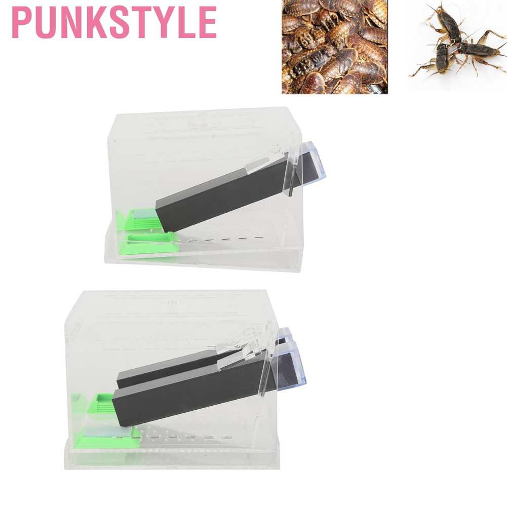 Punkstyle Acrylic Feeding Cricket Keeper Pen with Tubes Insect Cockroach Care Kit Reptile Tank Box