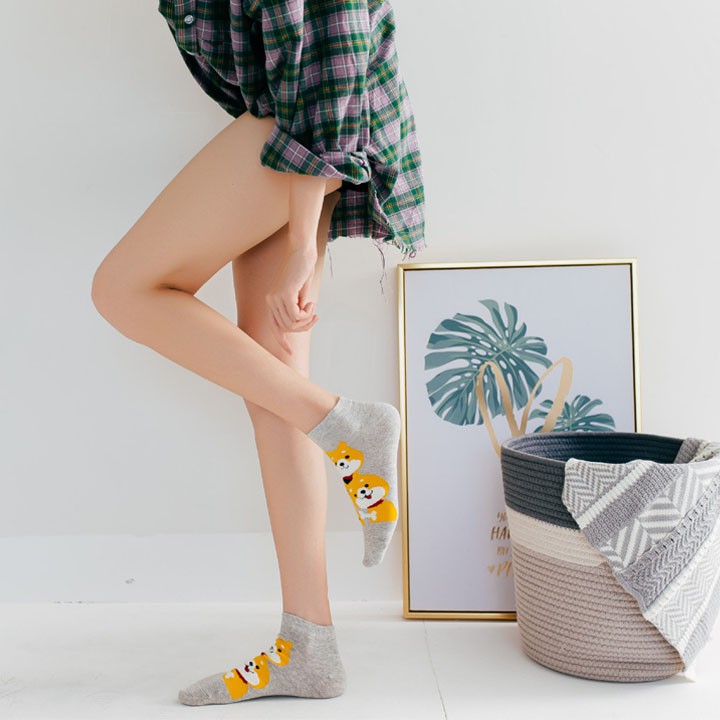 Tất vớ nữ thêu len hình cún TN31