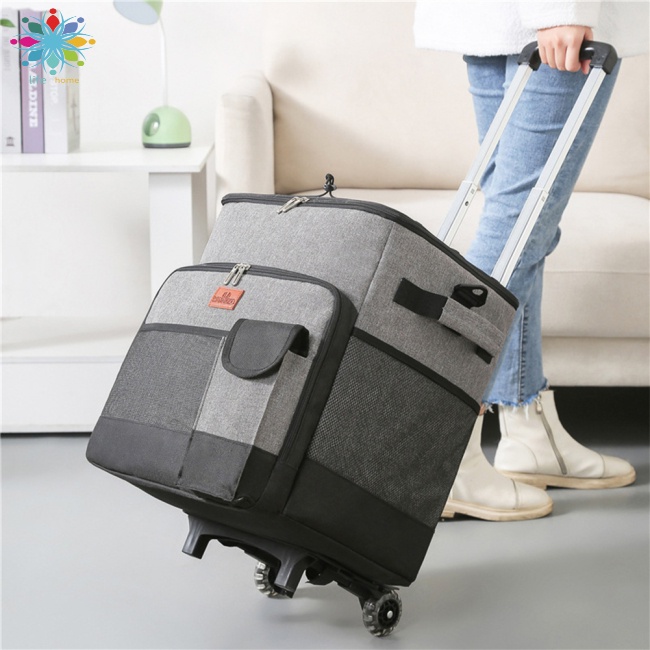Túi Vải Oxford Cách Nhiệt Sức Chứa Lớn Đựng Đá Có Bánh Xe Đẩy Tiện Dụng Cho Hoạt Động Ngoài Trời